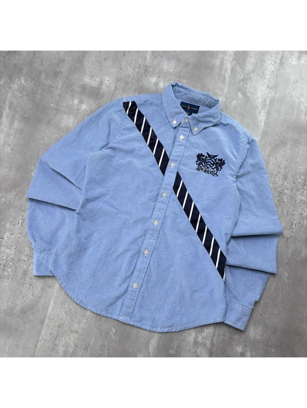Y2K Polo Ralph Lauren Chief Keef Striped Long Sleeve Linen Button Up Shirt - Picture 2 of 7